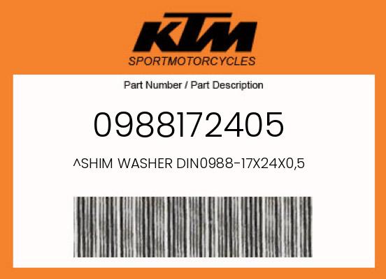 0 KTM OEM Part 0988172405