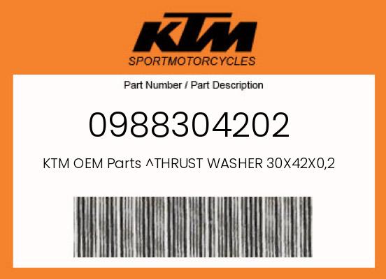 0 KTM OEM Part 0988304202