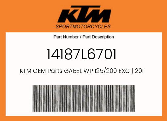 0 KTM OEM Part 14187L6701
