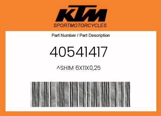 0 KTM OEM Part 40541417