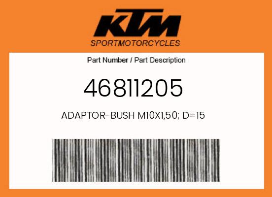 ADAPTOR-BUSH M10X1,50; D=15 undefined