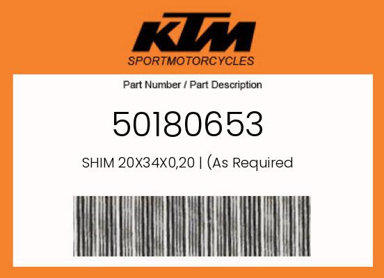 2017 KTM 250EXCF OEM Part 50180653