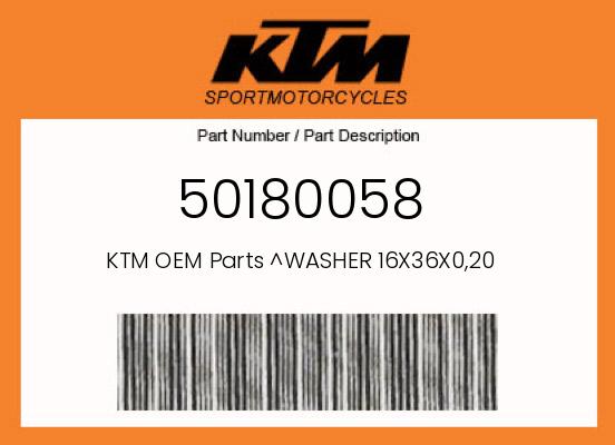 0 KTM OEM Part 50180058