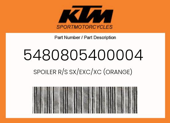 SPOILER R/S SX/EXC/XC (ORANGE) undefined