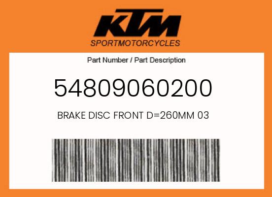 BRAKE DISC FRONT D=260MM 03 undefined