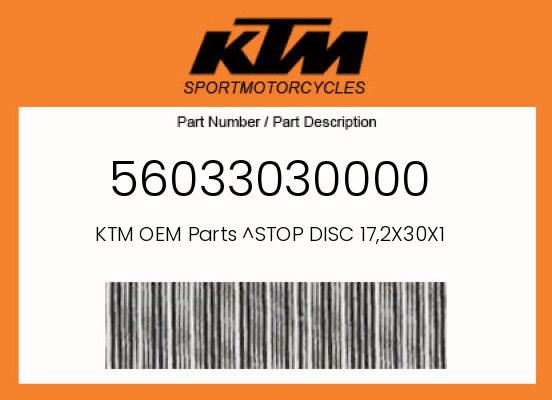 2018 KTM OEM Part 56033030000