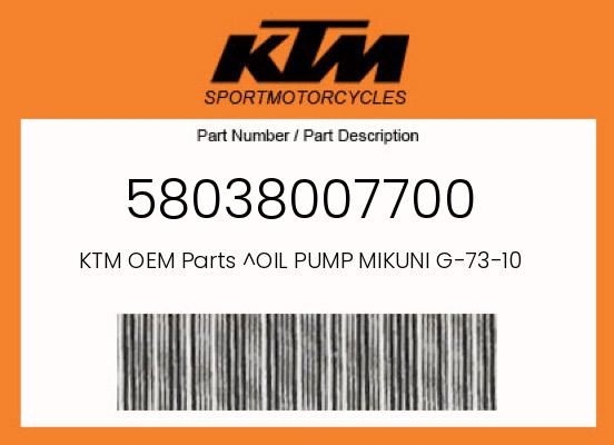 0 KTM OEM Part 58038007700