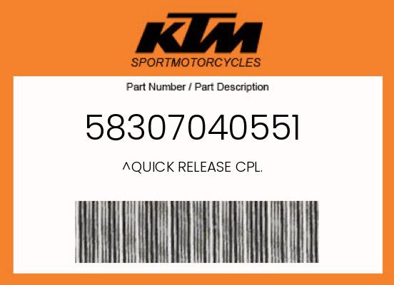 0 KTM OEM Part 58307040551