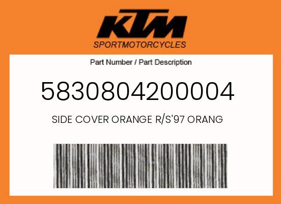0 KTM OEM Part 5830804200004