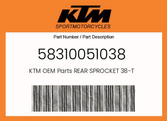 0 KTM OEM Part 58310051038
