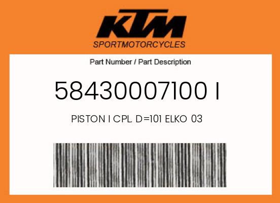 0 KTM OEM Part 58430007100 I