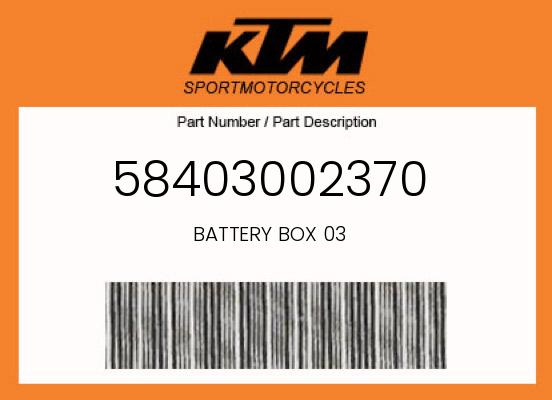 0 KTM OEM Part 58403002370