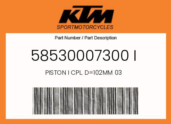 0 KTM OEM Part 58530007300 I