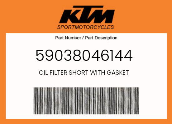 KTM OEM Oil Filter Short with Gasket 1992-2011 400/525/690 - 59038046144 undefined