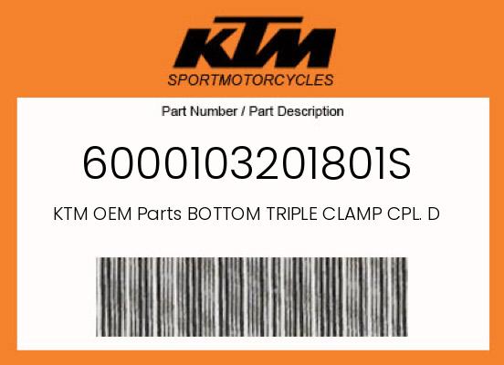 0 KTM OEM Part 6000103201801S