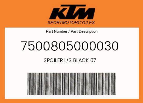 0 KTM OEM Part 7500805000030