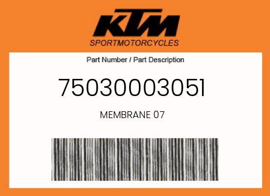 0 KTM OEM Part 75030003051