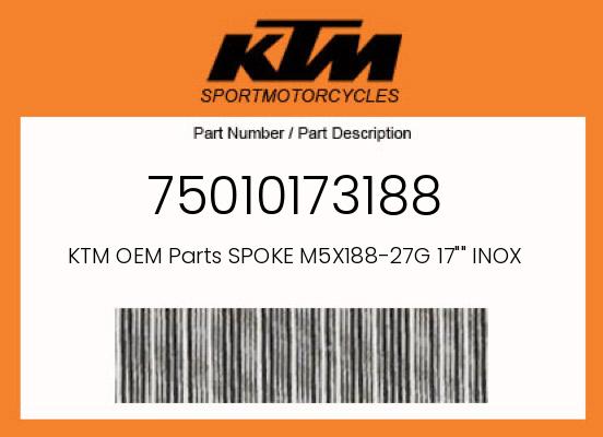 0 KTM OEM Part 75010173188