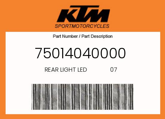 0 KTM OEM Part 75014040000