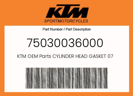0 KTM OEM Part 75030036000