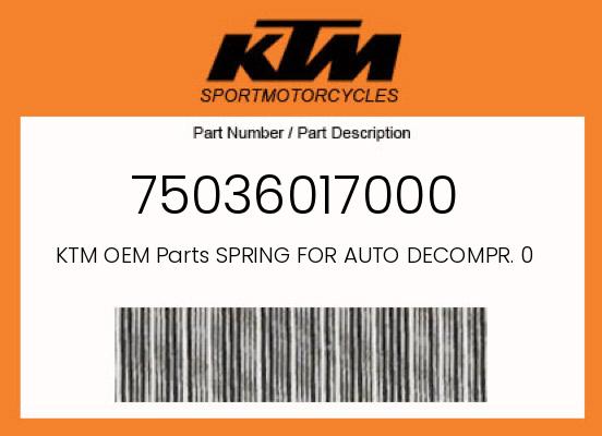 0 KTM OEM Part 75036017000