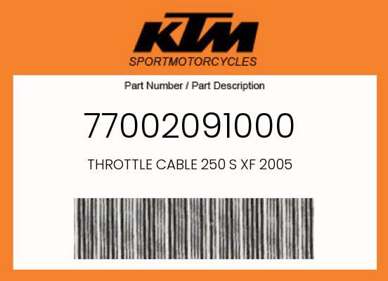 KTM OEM Throttle Cable Assembly 2005-2016 SX-F/XC-F/EXC-F - 77002091000 undefined