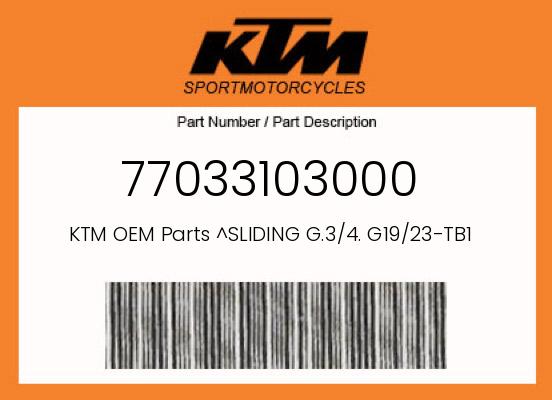 0 KTM OEM Part 77033103000