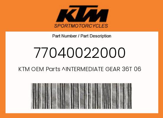 0 KTM OEM Part 77040022000