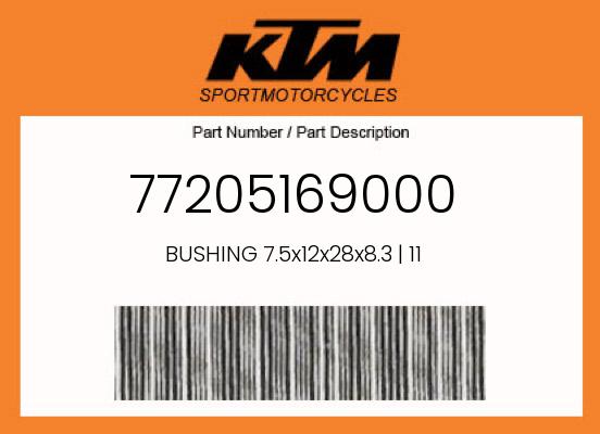 2018 KTM OEM Part 77205169000
