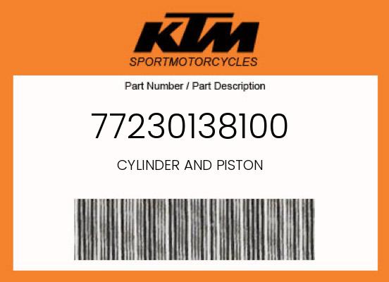 KTM OEM Cylinder and Piston 2011-2012 350 SX-F & 350 XC-F - 77230138100 undefined