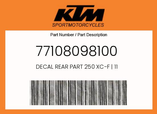 0 KTM OEM Part 77108098100