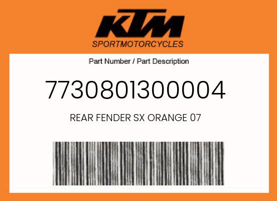 0 KTM OEM Part 7730801300004