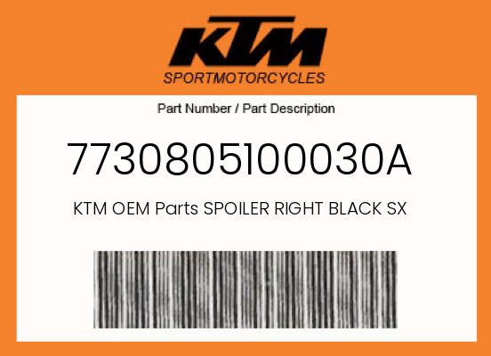 SPOILER RIGHT BLACK SX undefined