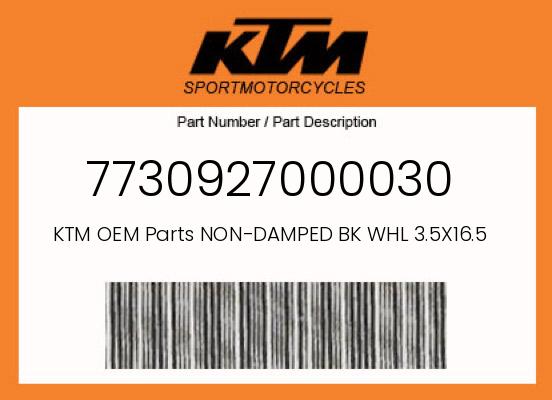 0 KTM OEM Part 7730927000030