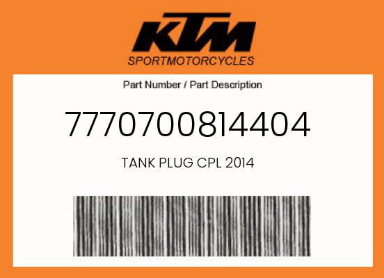 TANK PLUG CPL 2014 undefined