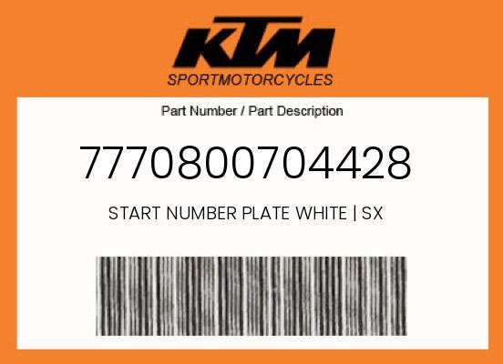 START NUMBER PLATE WHITE | SX undefined