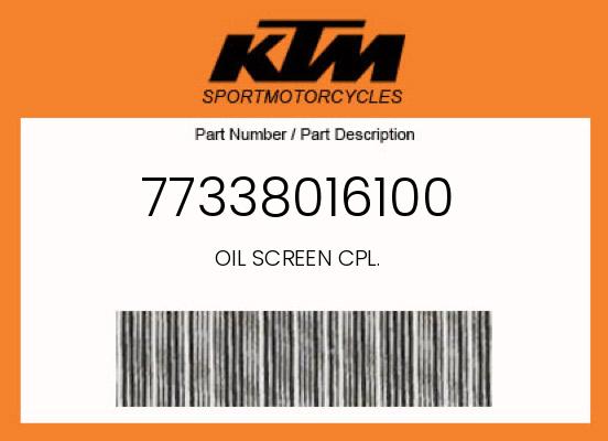 KTM OEM Oil Screen Cpl. 2007-2012 450 SX-F/450 XC-F/505 XC-F - 77338016100 undefined