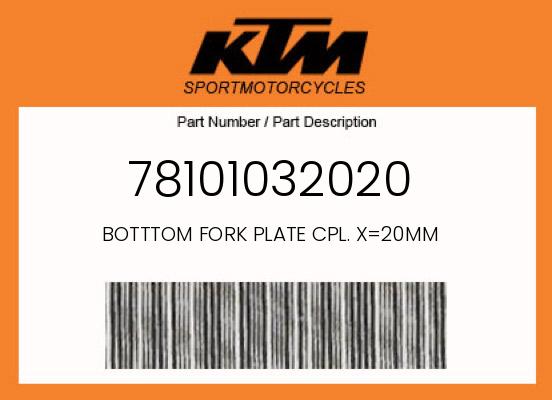 0 KTM OEM Part 78101032020