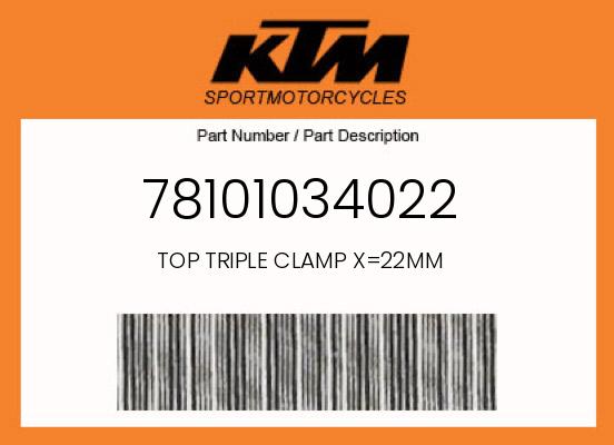 0 KTM OEM Part 78101034022