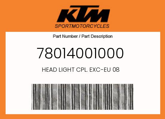 HEAD LIGHT CPL. EXC-EU 08 undefined