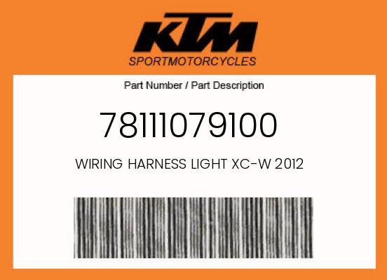 0 KTM OEM Part 78111079100
