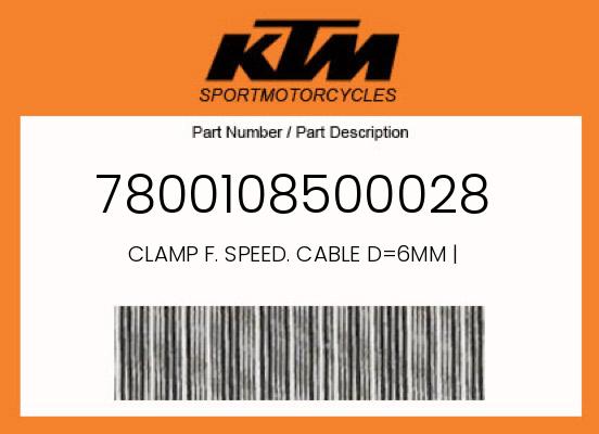 KTM OEM Speedometer Cable Clamp 6mm 2008-2015 - 7800108500028 undefined