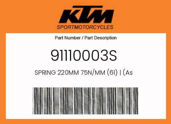 0 KTM OEM Part 91110003S