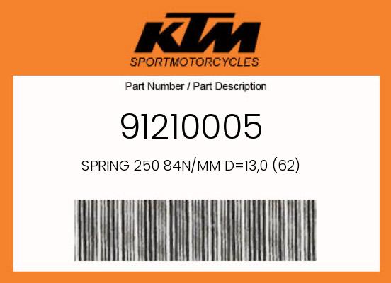 0 KTM OEM Part 91210005