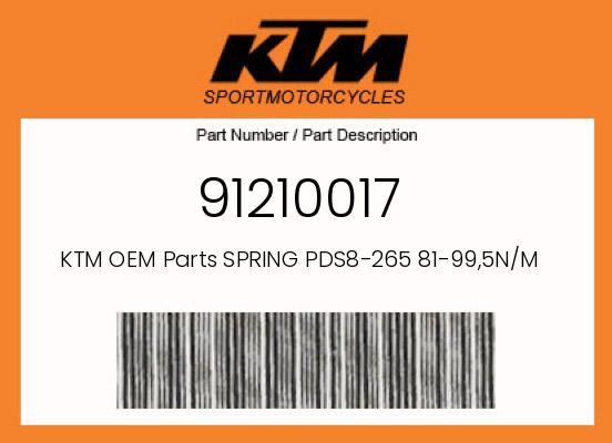0 KTM OEM Part 91210017
