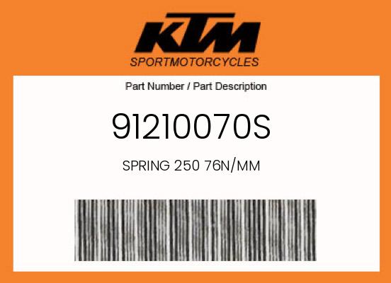 0 KTM OEM Part 91210070S