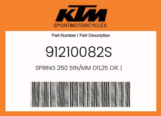 KTM OEM Shock Absorber Spring 2011-2014 125 SX & 350 SX-F - 91210082S undefined