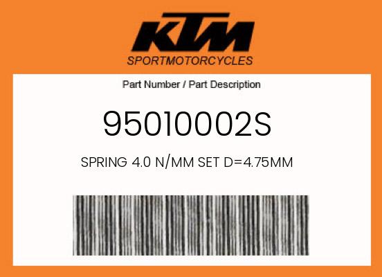 0 KTM OEM Part 95010002S