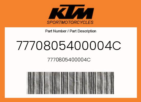 0 KTM OEM Part 7770805400004C