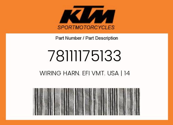 0 KTM OEM Part 78111175133